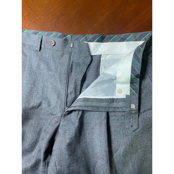 Chaps Mens Dress Pants 38W x 30L All Wool Gray Light Interior Staining Last Pic - Picture 5 of 9